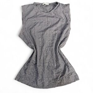 Euro Phard Sparkle Gray Tank Italian Y2K Grunge Goth Alt Going Out Party